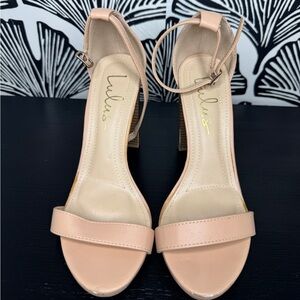 Lulu's Nude Pink Ankle Strap Heels